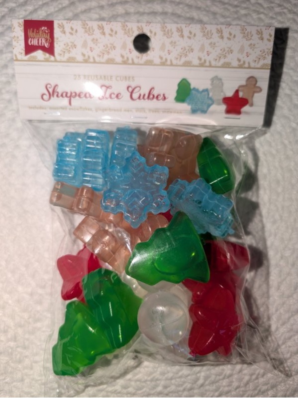 Othr Holiday Shaped Ice Cubes - Green, Red, Blue, Clear, Gold